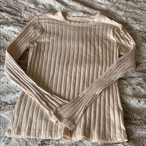 Cream wide ribbed top A NEW DAY